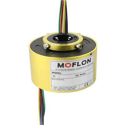 calidad  Aluminum Alloy Through Bored Slip Rings MOFLON 18 Brand Hole Size 20mm 10A Circuit Low Temperature Resistance For Industrial Part fábrica